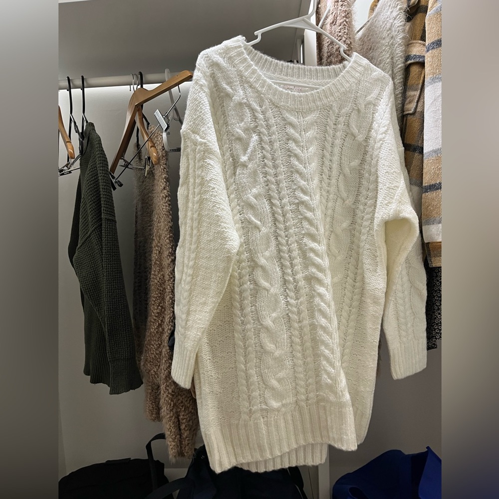 Caitlyn Covington x pink lily white sweater dress. Never worn